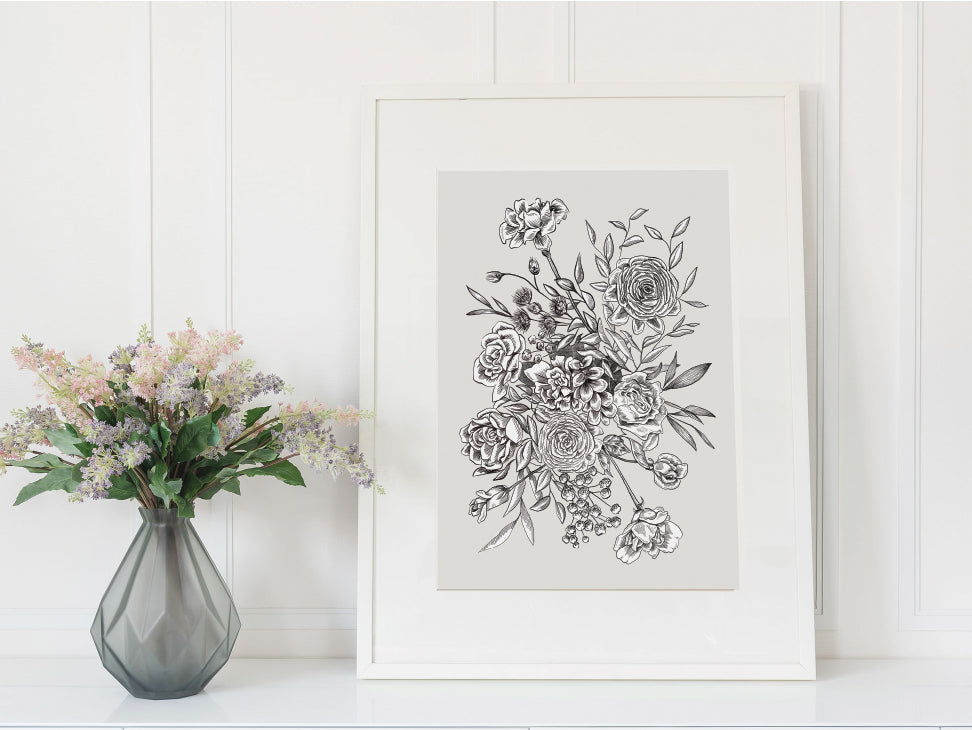 Digital clay floral print by Rust Belt Love