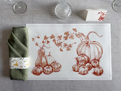 Pumpkins & Squash Place Cards- Double-sided Table Tents (Set of 12)
