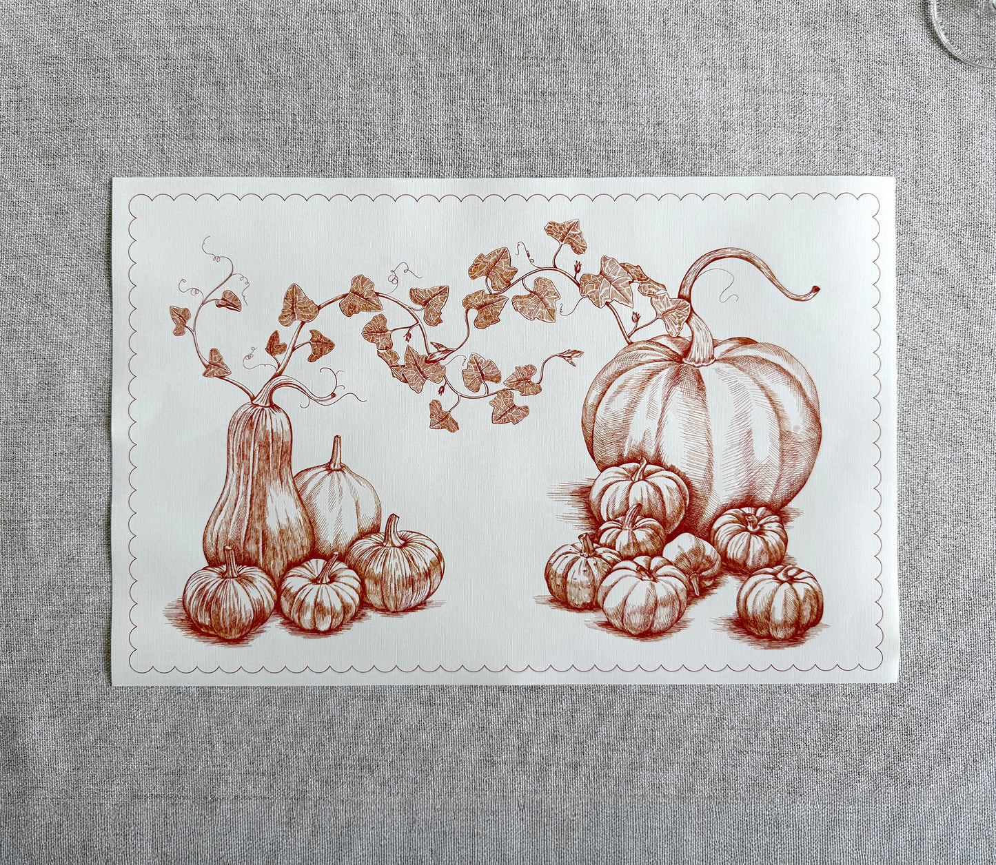 Pumpkins & Squash Placemats (Set of 12)