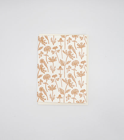 Letterpress small note card with wildflower print by Rust Belt Love 