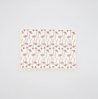 Small letterpress note card with linear floral pattern by Rust Belt Love