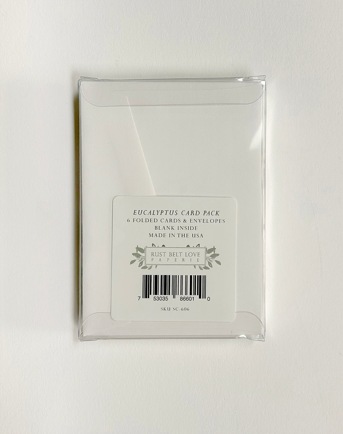 Back of package that this small card pack comes in by Rust Belt Love.