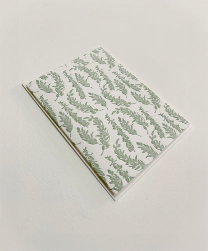 Letterpress eucalyptus printed small card by Rust Belt Love