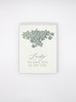 Letterpress card with shamrocks that says "Lucky to have you in my life" by Rust Belt Love