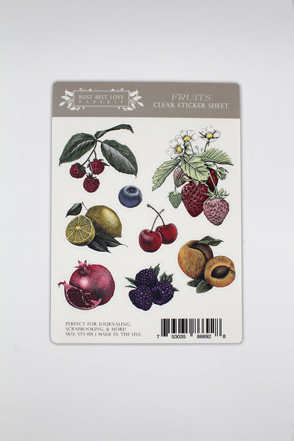 Fruits Clear Sticker Sheet
