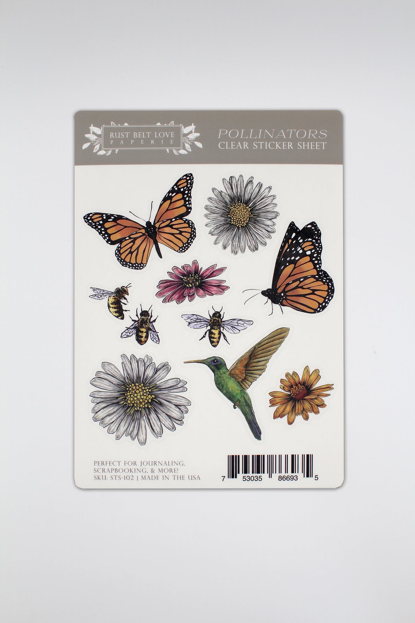 Pollinators Clear Sticker Sheet