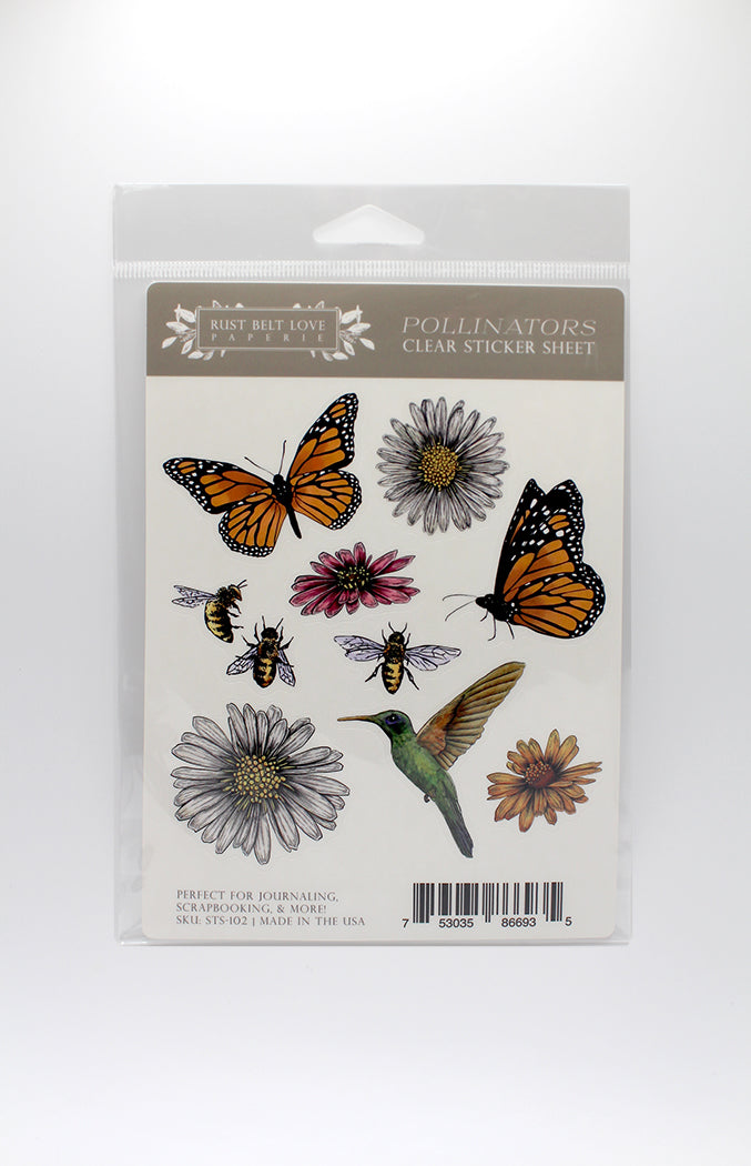 Pollinators Clear Sticker Sheet