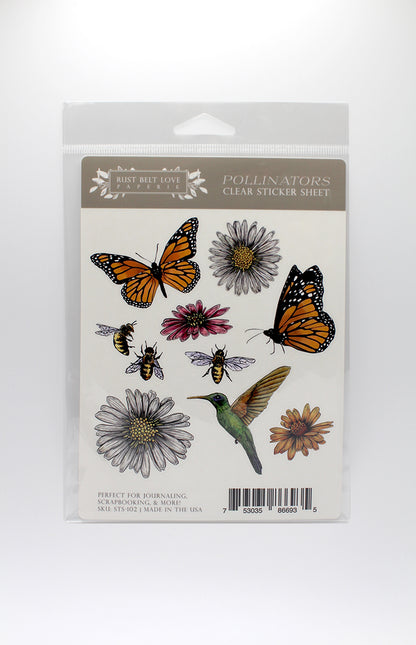 Pollinators Clear Sticker Sheet