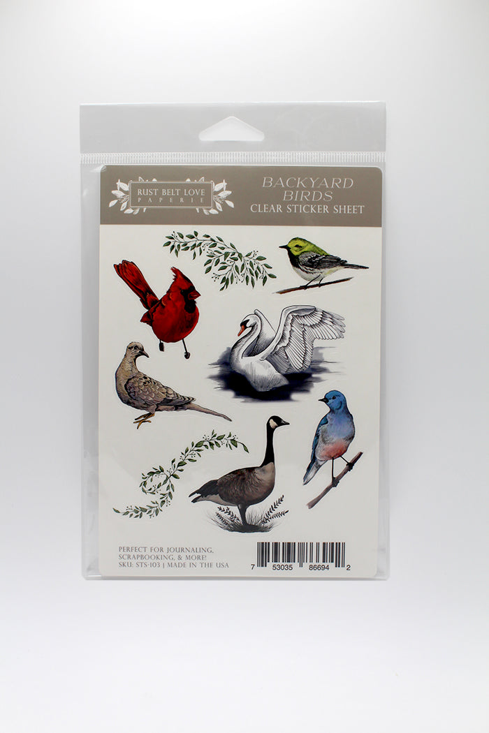 Backyard Birds Clear Sticker Sheet