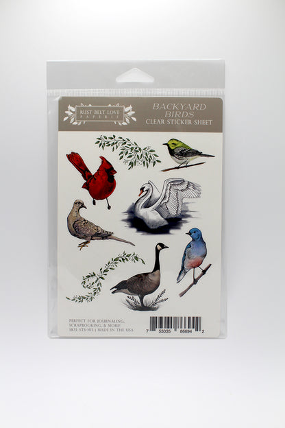 Backyard Birds Clear Sticker Sheet