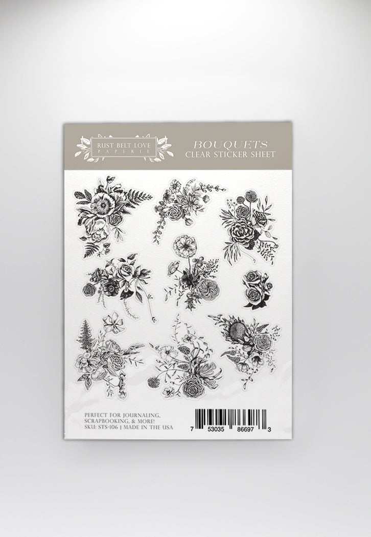 Floral Bouquets Clear Sticker Sheet
