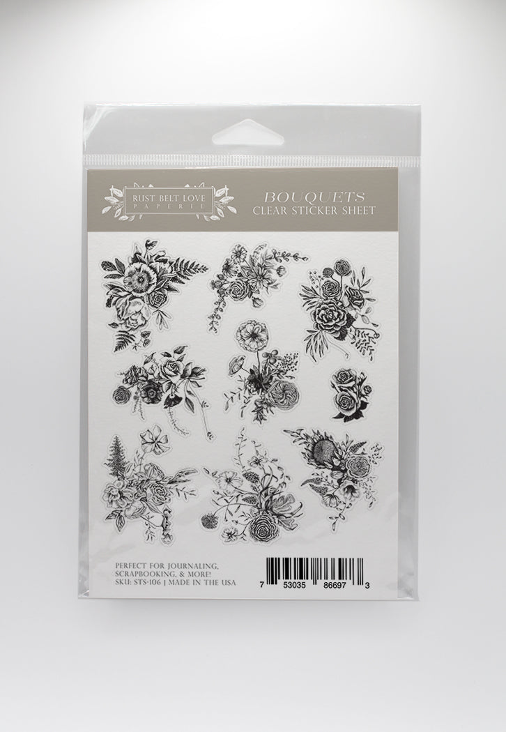 Floral Bouquets Clear Sticker Sheet