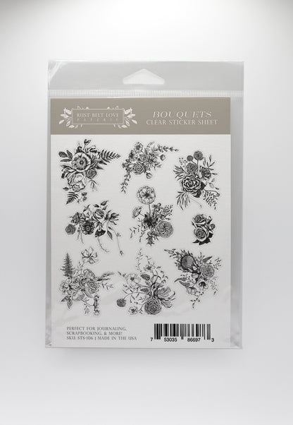 Floral Bouquets Clear Sticker Sheet