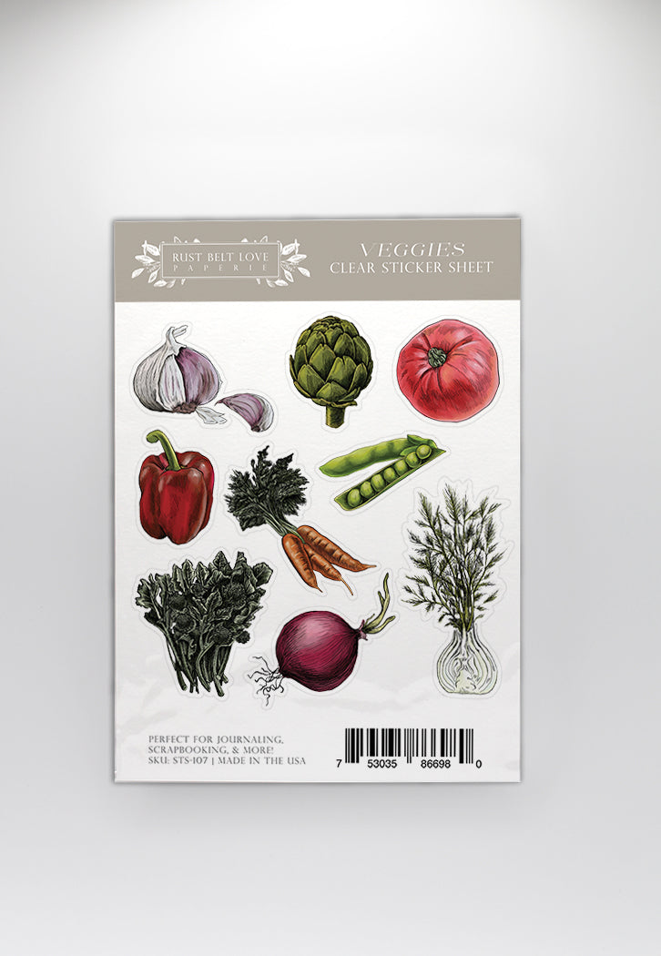 Veggies Clear Sticker Sheet