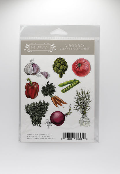 Veggies Clear Sticker Sheet