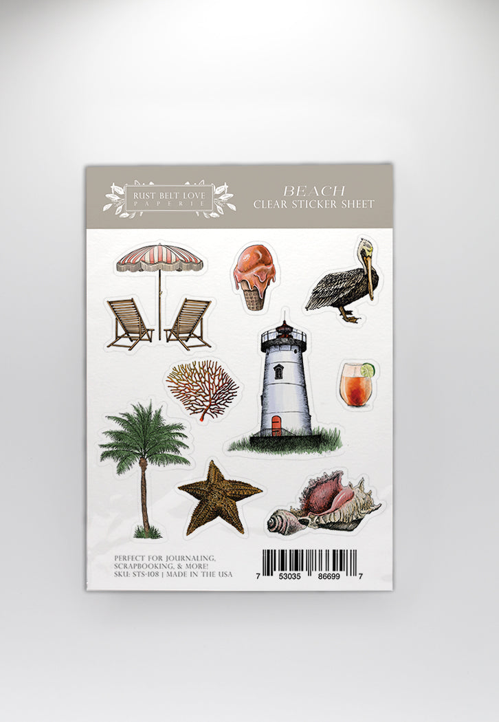 Beach Clear Sticker Sheet