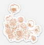 Burnt orange floral sticker by Rust Belt Love