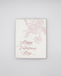 Letterpress love card with florals that says "Happy Valentine's Day" by Rust Belt Love