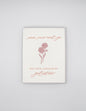 Letterpress love card with a flower that says "Men Come and Go But You'll Always Be My Galentine" by Rust Belt Love