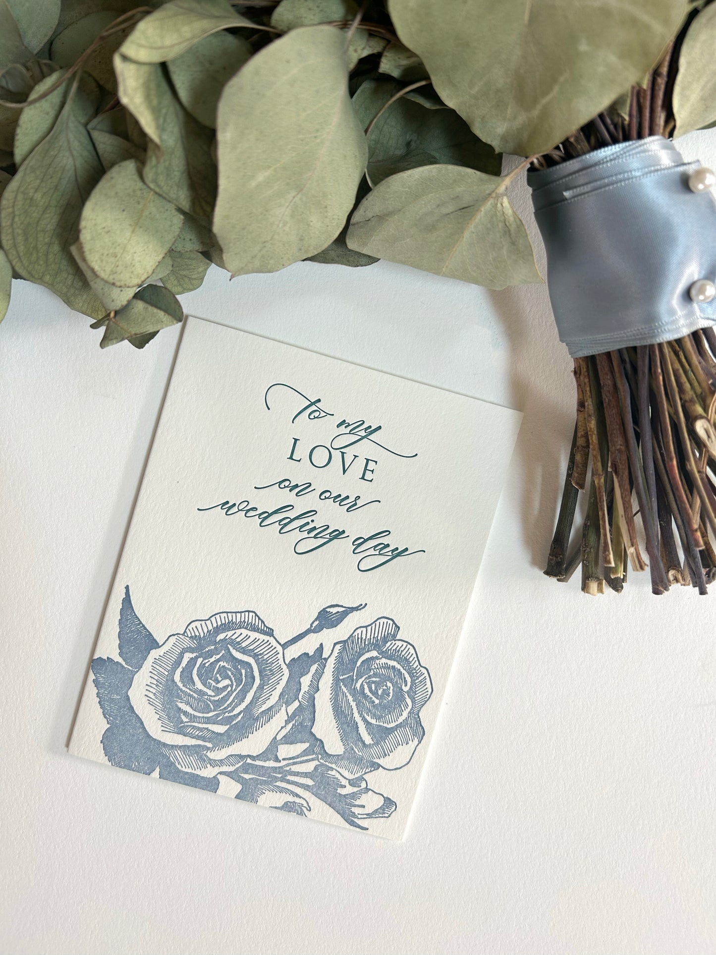To My Love On Our Wedding Day Letterpress Greeting Card