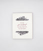 Letterpress greeting card with black florals that reads "We are so excited to welcome you to the family" by Rust Belt Love