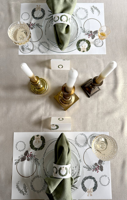 Wreath Place Cards- Double-sided Table Tents (Set of 12)