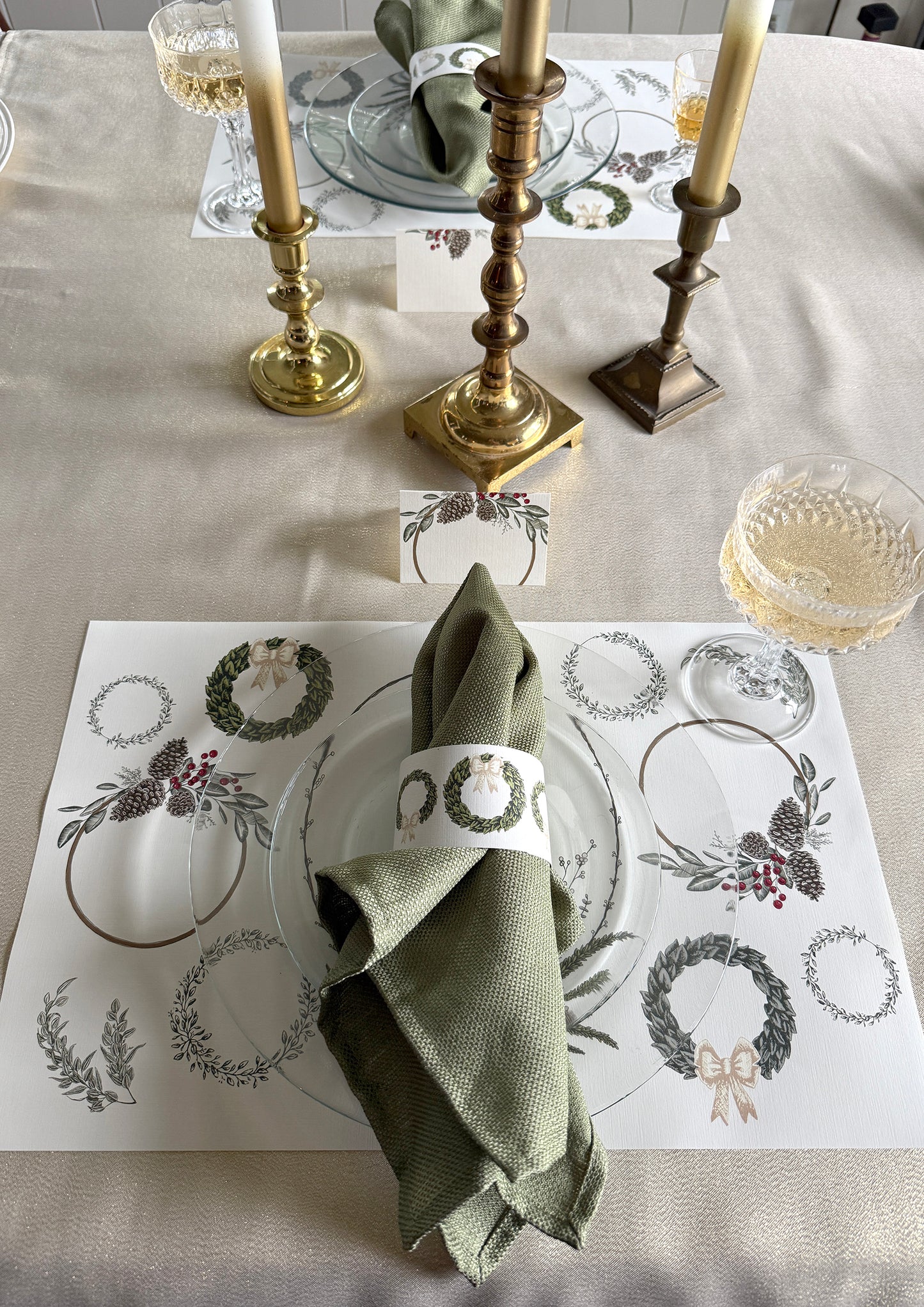 Boho Wreath Place Cards- Double-sided Table Tents (Set of 12)