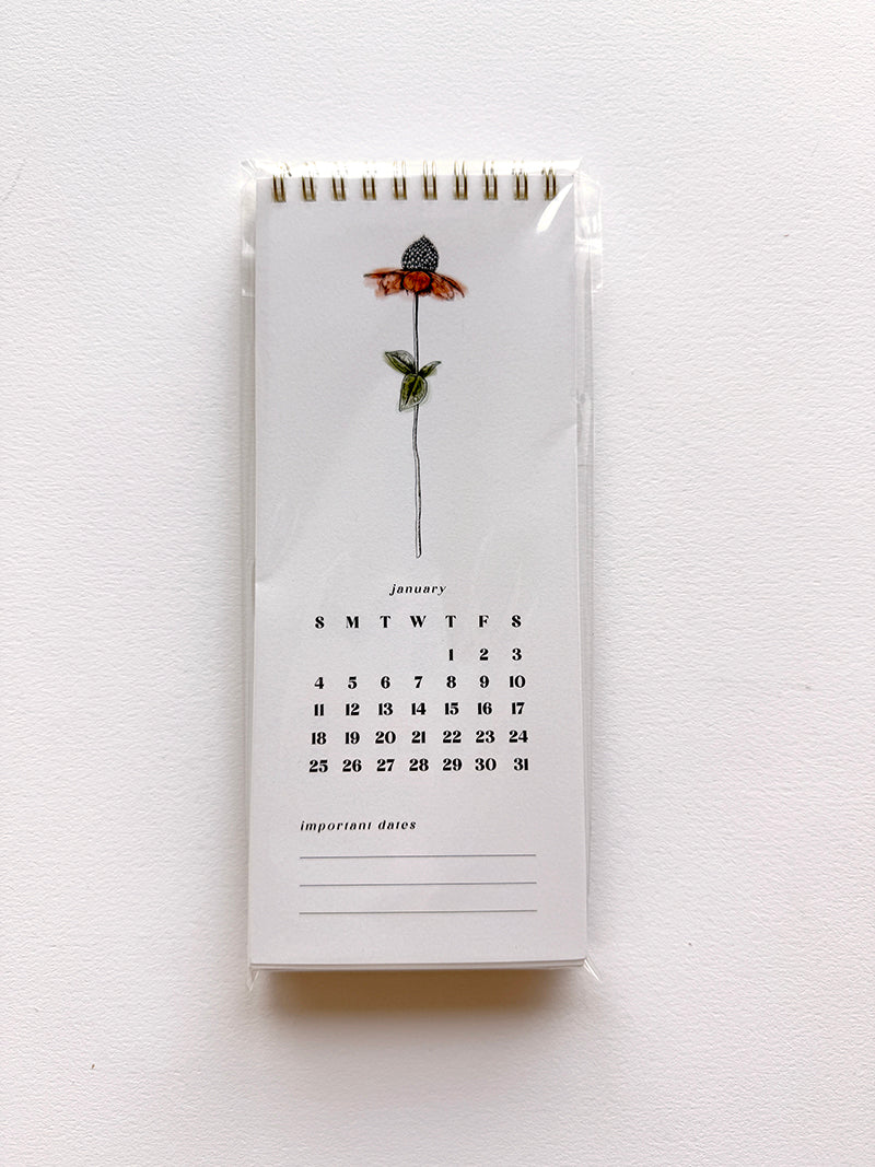 2026 Botanical Desk Calendar – Spiral Bound