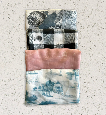 A variety of scarves by Rust Belt Love